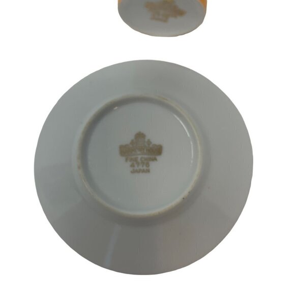 Harmony House Japan Fine China Espresso Cup Saucer Demi Orange Retro Japan - Picture 6 of 10